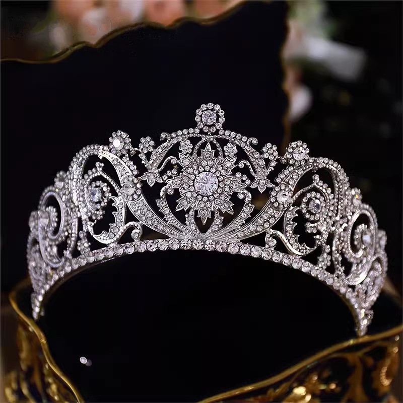 Women Jewelry Accessories For Black Dress - Barokowa księżniczka królowa sześcienna cyrkon korona