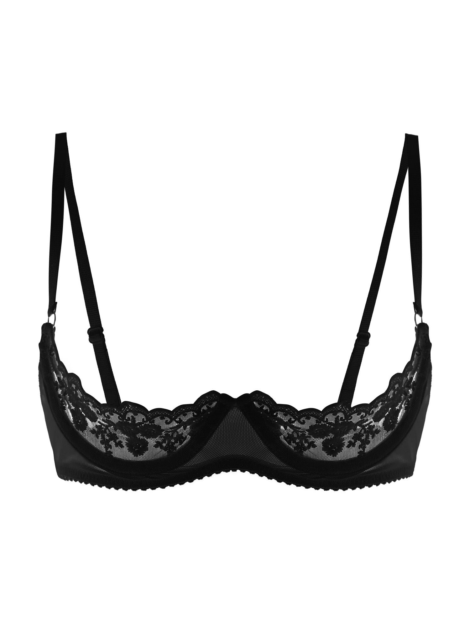 Accessories Woman - Damski seksowny biustonosz z otwartymi miseczkami,