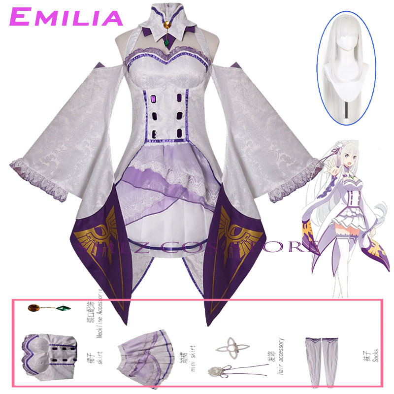 Women'S Anime Accessories - Emilia Cosplay Anime Re:Zero Kara Hajimeru