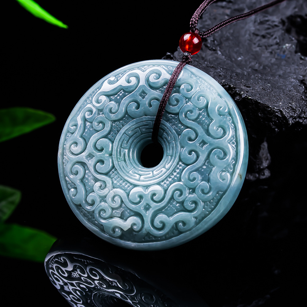 Accessories Woman - Naturalny birmański jadeitowy wisiorek w kształcie