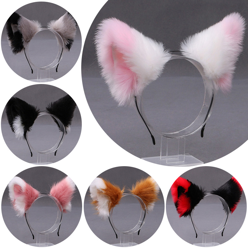 Women Accessories Aesthetic - Puszysta opaska na głowę z uszami