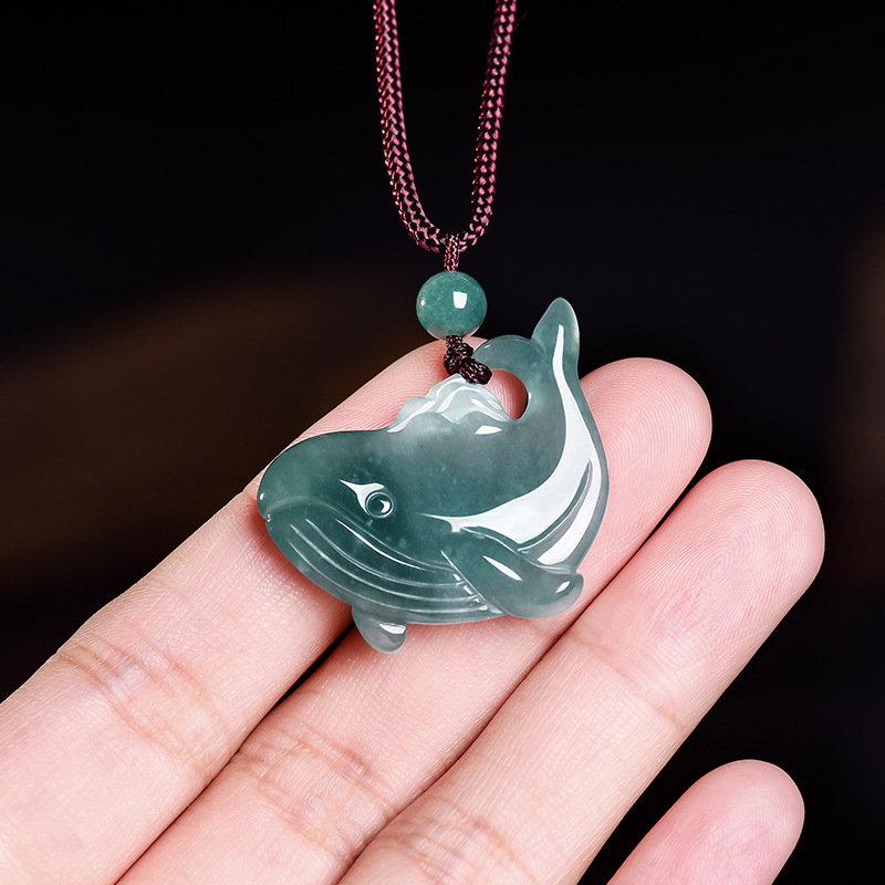 Accessories Woman - Naturalny Birmanski Jadeitowy Wisiorek w Kształcie