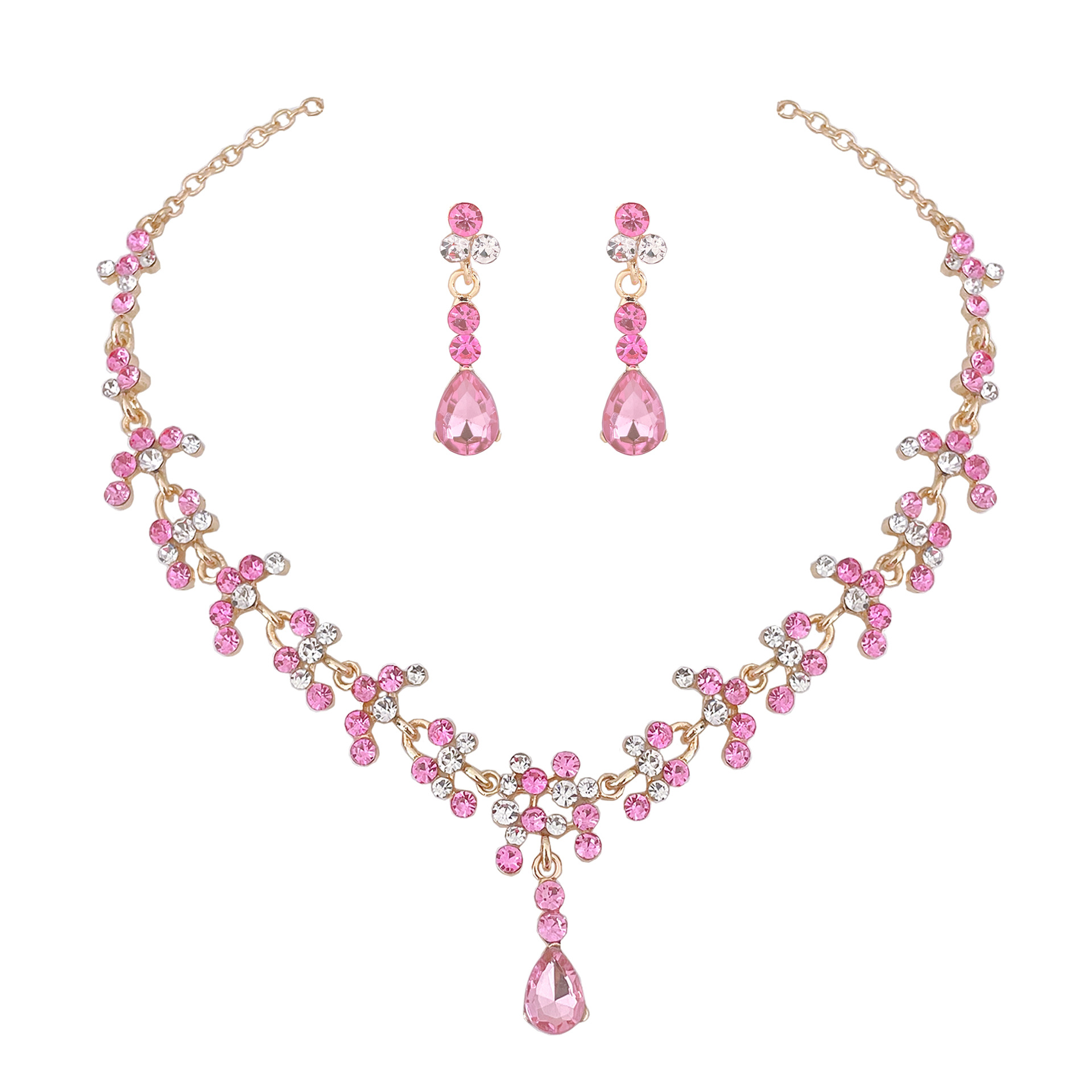 Women Jewelry Accessories For Black Dress - Barokowy różowy fioletowy kryształ zestawy biżuterii