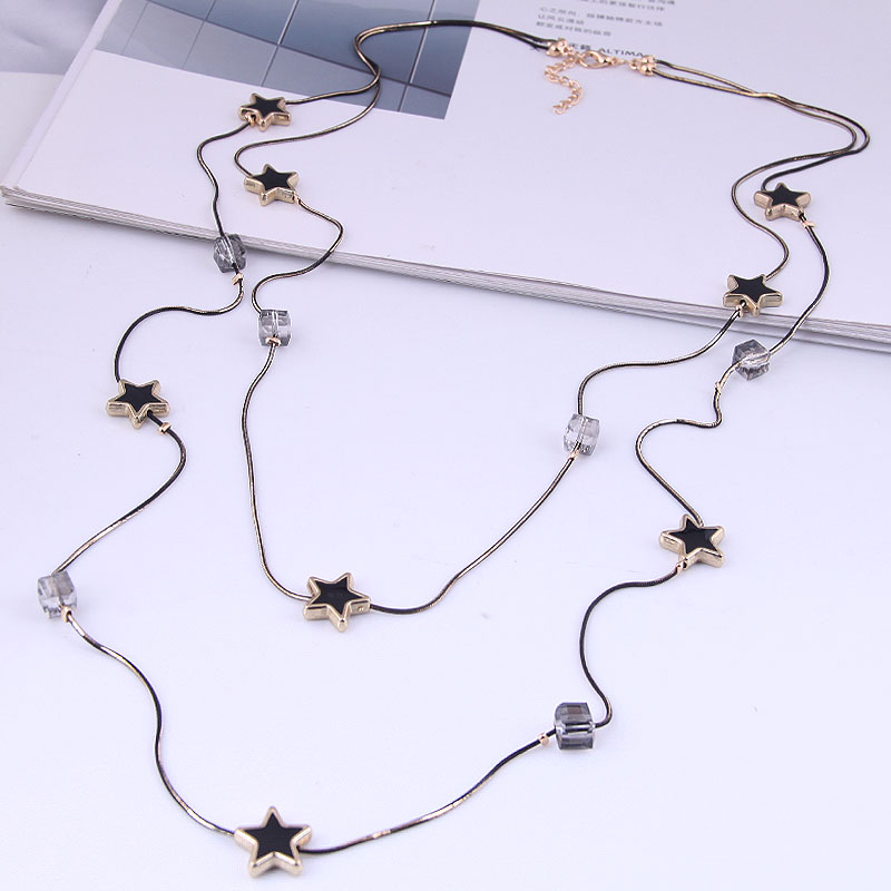Wielowarstwowe czarne koraliki – Women Jewelry Accessories For Black Dress recenzja i cena