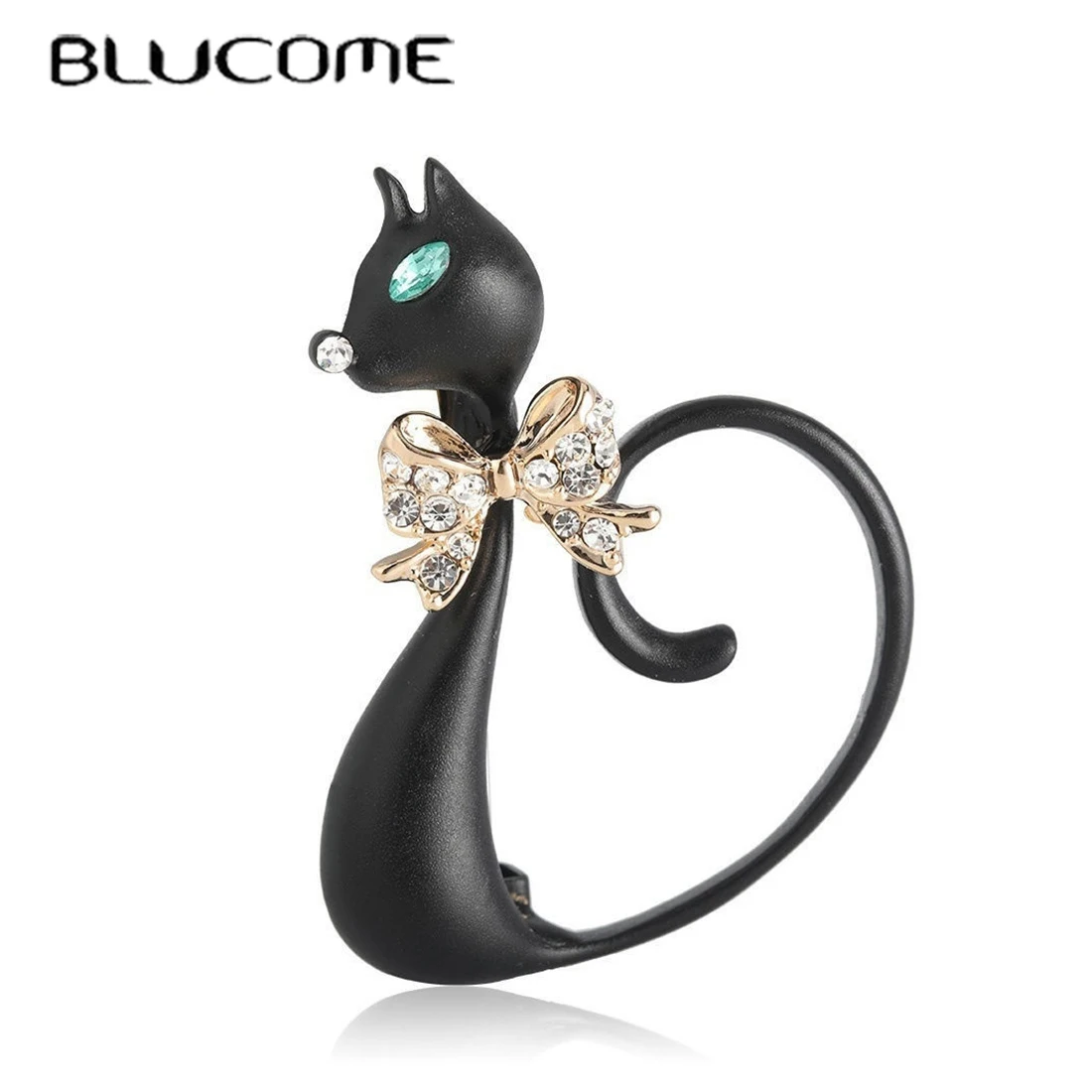 Blucome Cute Animal Black Cat  – Women Jewelry Accessories For Black Dress recenzja i cena