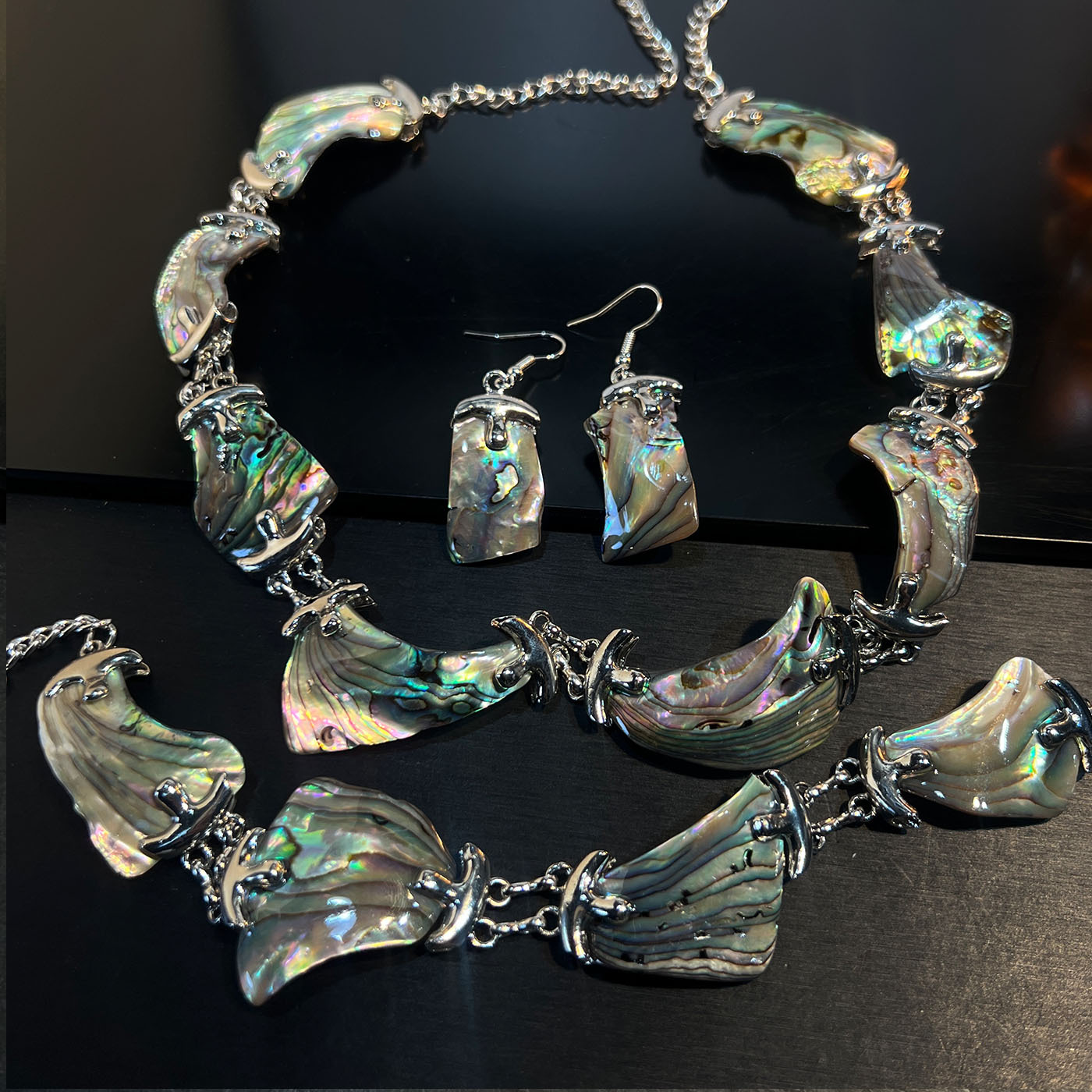 Zestaw biżuterii z abalonu, bi – Women Jewelry Accessories For Black Dress recenzja i cena
