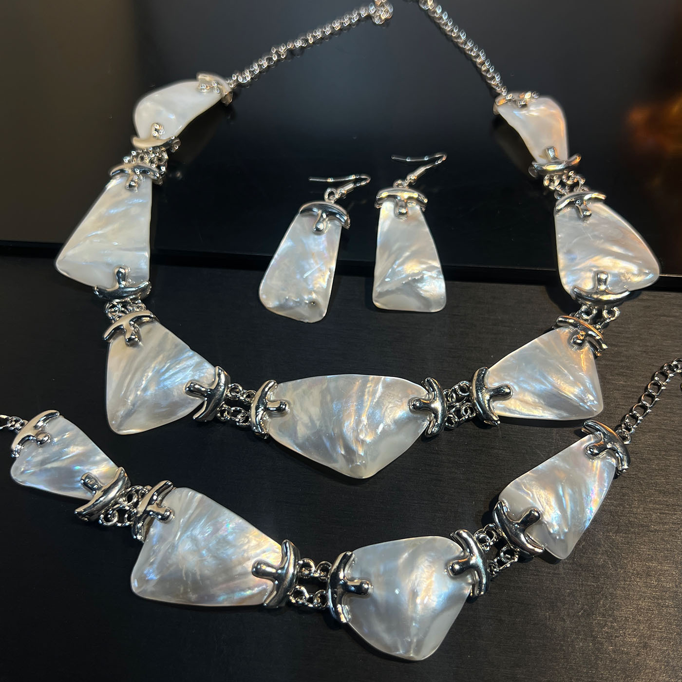 Zestaw biżuterii z abalonu, bi – Women Jewelry Accessories For Black Dress recenzja i cena