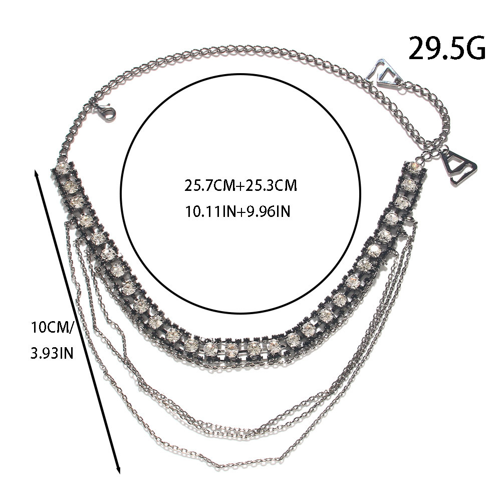 Czarny warstwowy pasek na rami – Women Jewelry Accessories For Black Dress recenzja i cena
