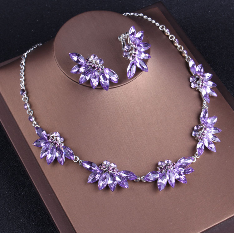 Szlachetne fioletowe kryształo – Women Jewelry Accessories For Black Dress recenzja i cena